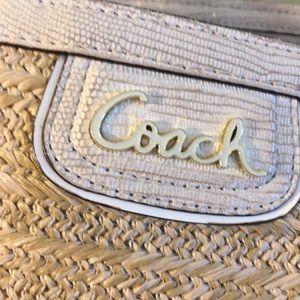 Coach Alexandra Straw and Cream tote